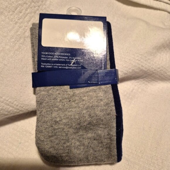 Tooby Doo girls footless sweater tights leggings gray with blue stripe NEW - Picture 3 of 8